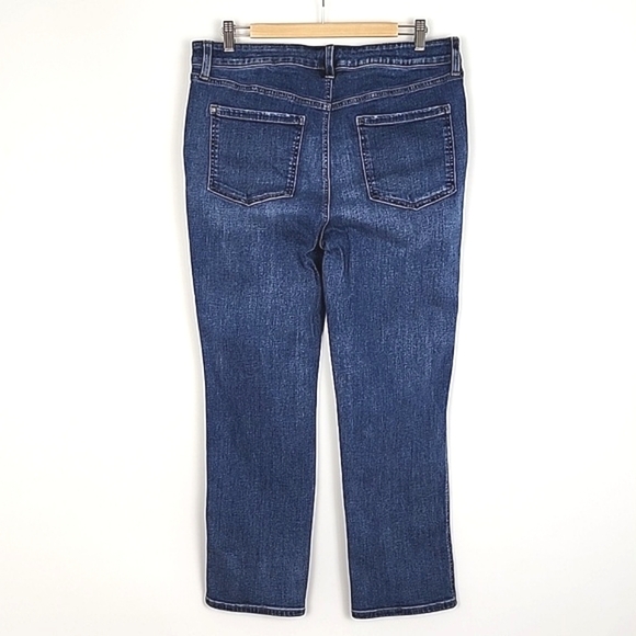 Chicos Women's DefineMe Jeans Blue Denim Straight Leg Ankle Stretch Size 12R - Picture 2 of 15